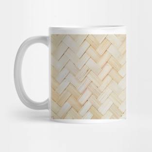 Boho triangle wooden pattern. Mug